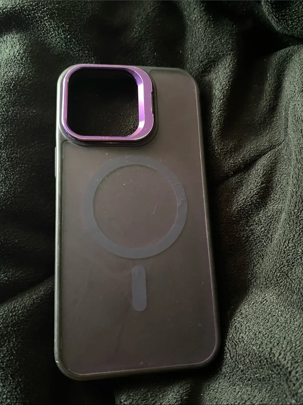 Apple Black iPhone MagSafe Case with Purple Camera Ring